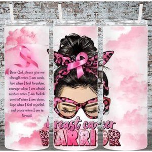 Breast Cancer Warrior 20oz Skinny Tumbler Double Insulated